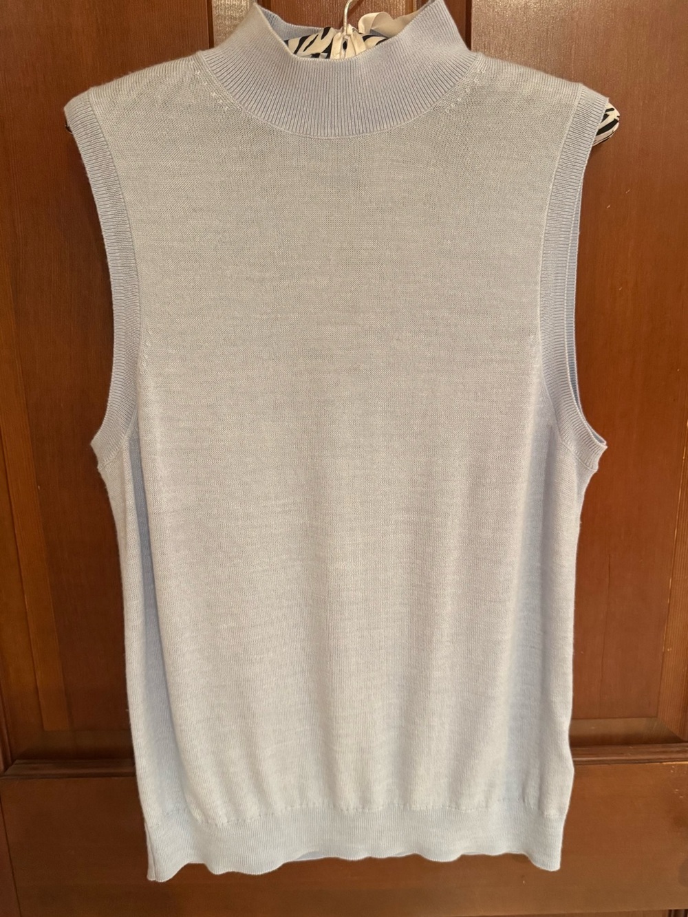 J. Crew Pale Blue Mock Neck Sleeveless Sweater